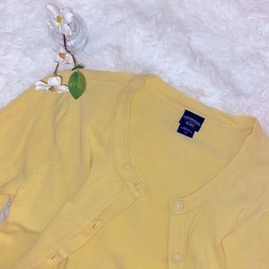 canyon river blues | classic yellow cardigan · · · l euc